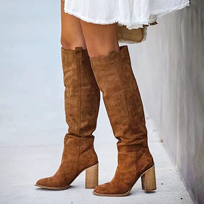 Classic Knee-High Heeled Boots