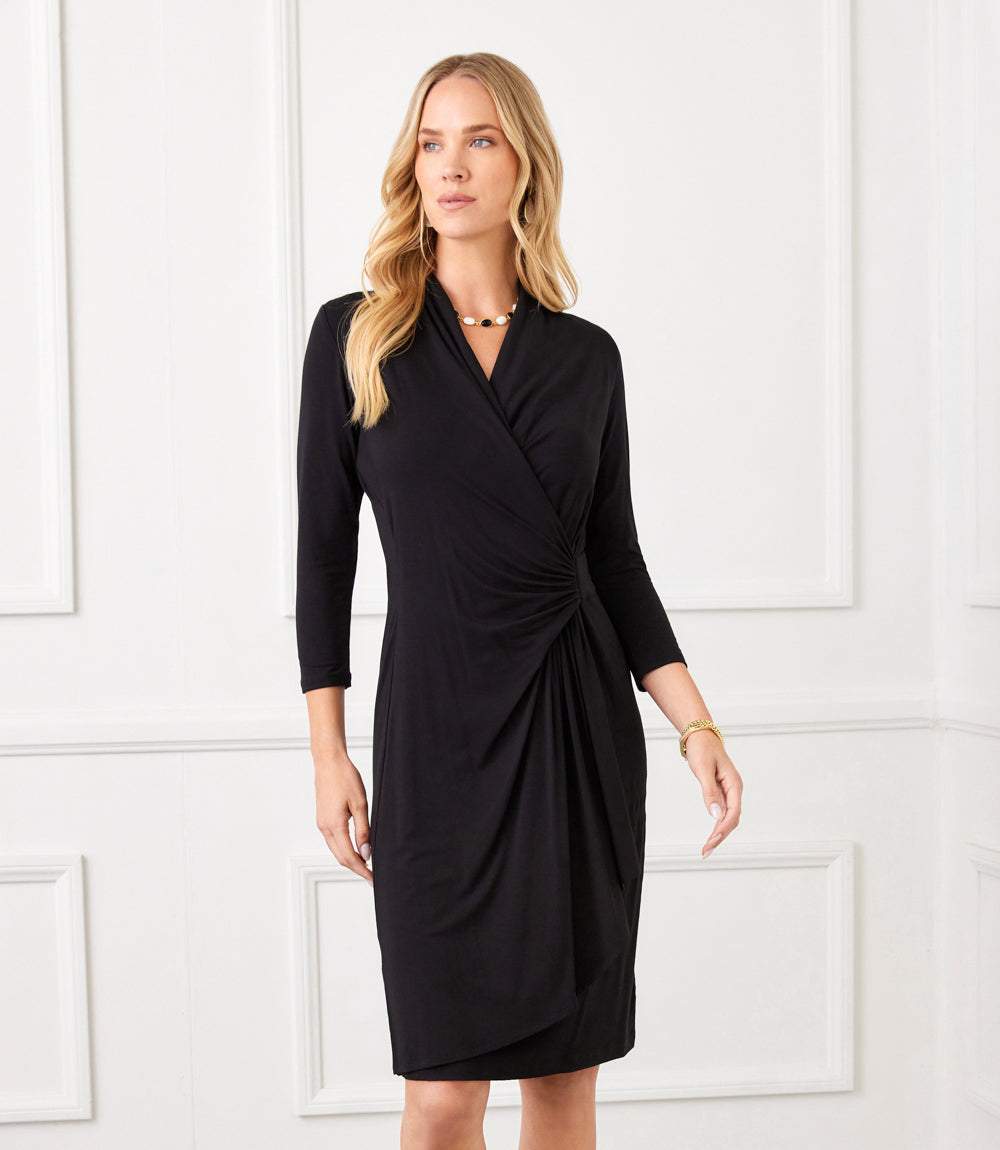 Avelisse | Women’s 3/4 Sleeve Wrap Midi Dress