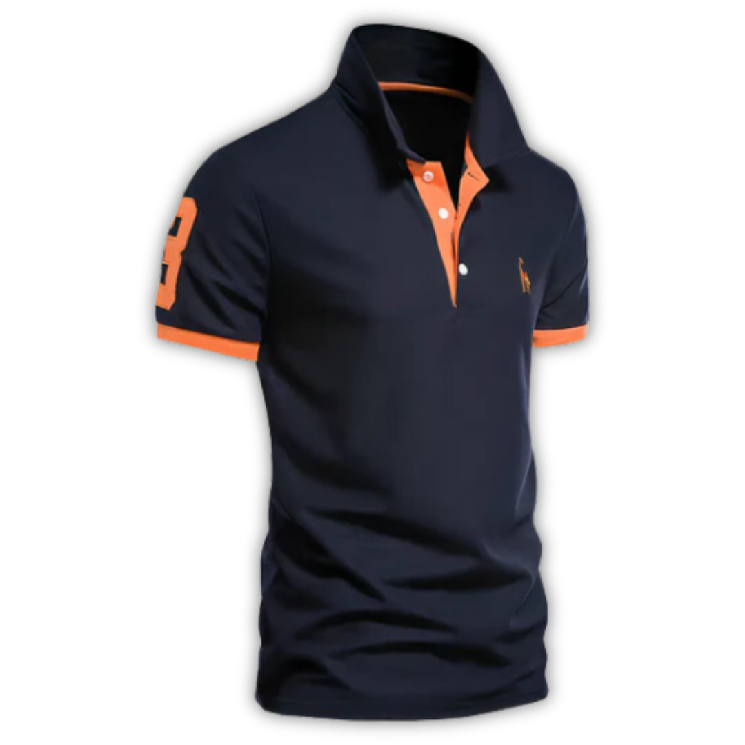 Men's Short Sleeve Polo Shirt Contrast Trim - Fashinoza