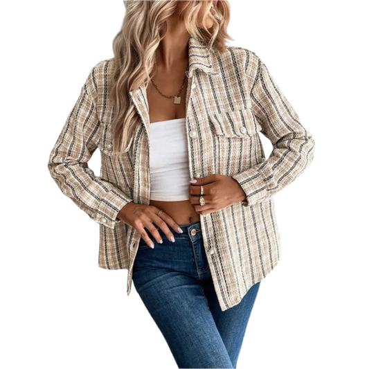 Women's Long Sleeve Blouse Cotton Button Front Casual White - Fashinoza