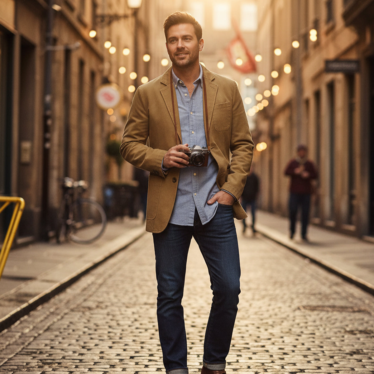 Men's Cotton Windbreaker Blazer With Pockets