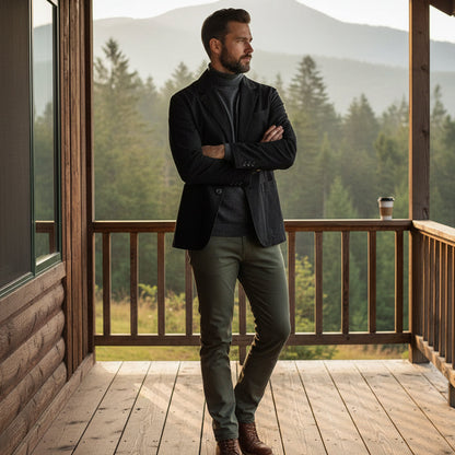 Men's Cotton Windbreaker Blazer With Pockets