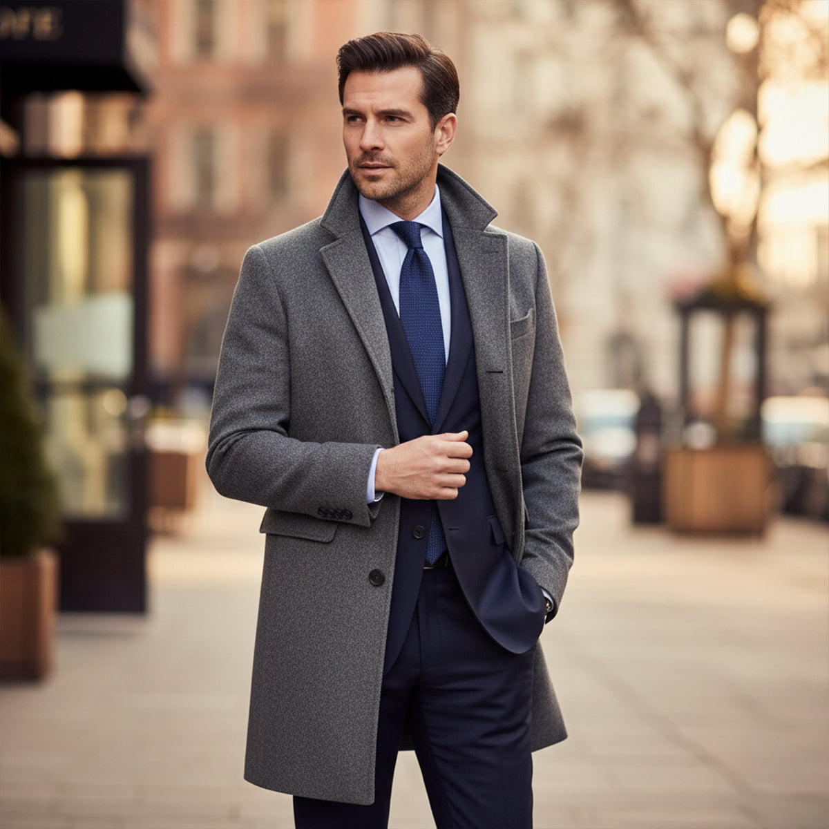Alderney Men's Wool Blend Long Coat