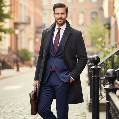 Alderney Men's Wool Blend Long Coat