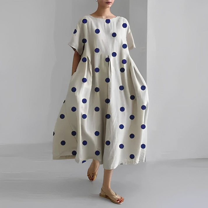 Women's Short Sleeve Printed Midi Dress