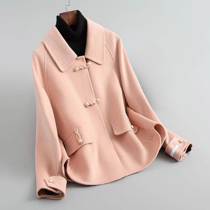 Sofia Amoretti's L'Arte della Perla Elegant Knit Coat with Pearl Buttons