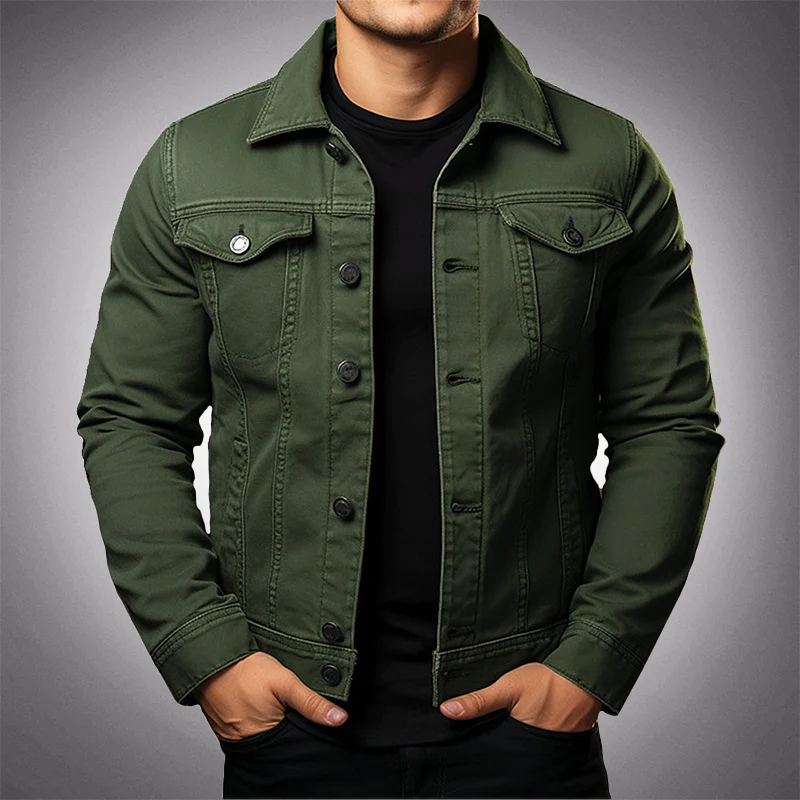 Men's Slim Denim Jacket - 
Fashinoza