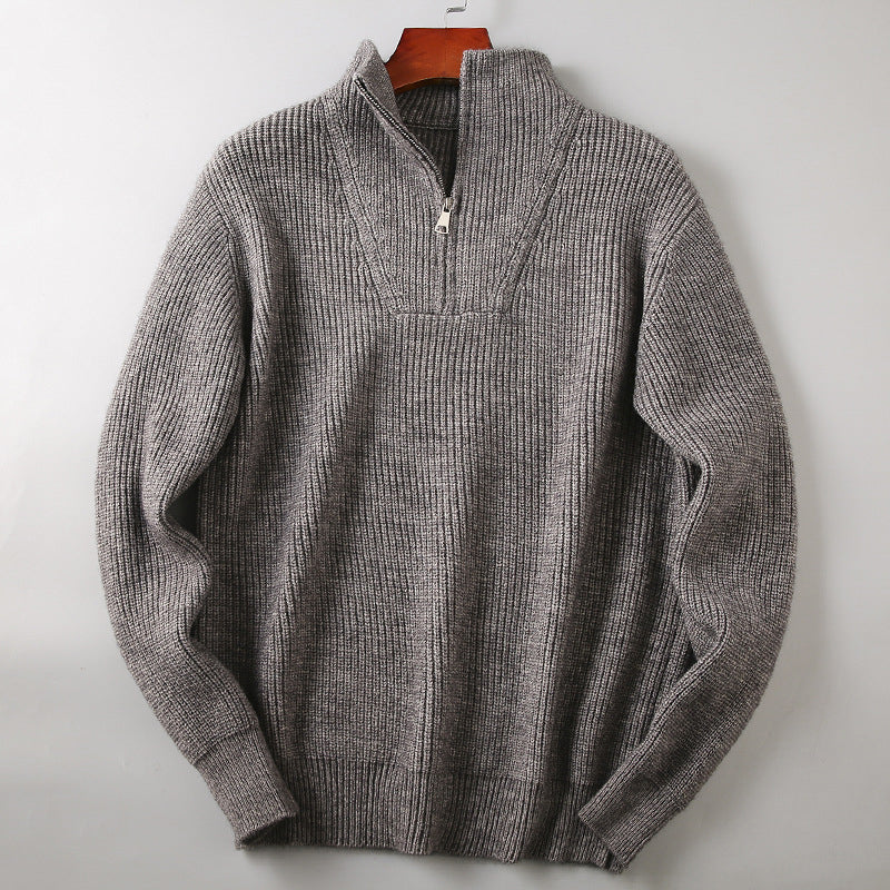 Men's Ribbed Knit Half-Zip Sweater