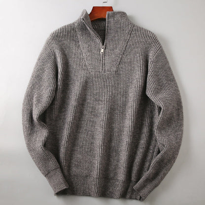 Men's Ribbed Knit Half-Zip Sweater