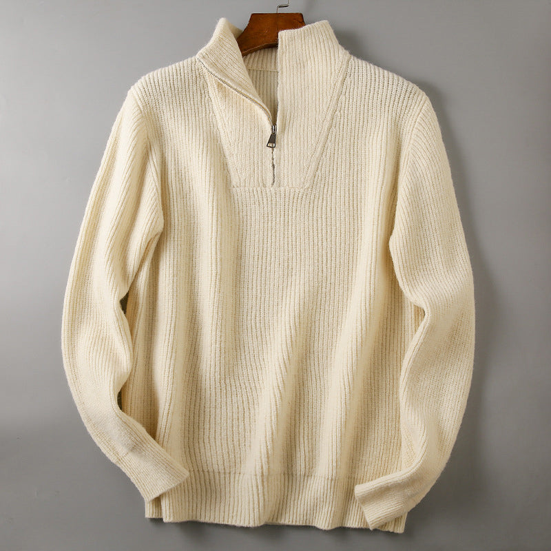 Men's Ribbed Knit Half-Zip Sweater
