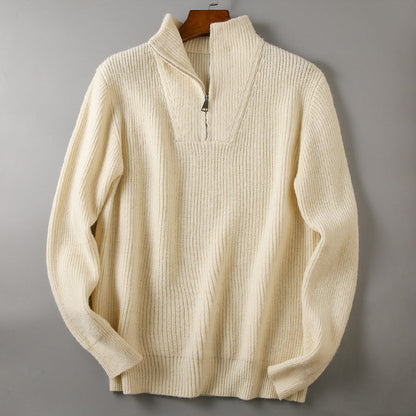 Men's Ribbed Knit Half-Zip Sweater