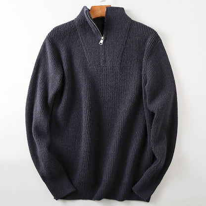 Men's Ribbed Knit Half-Zip Sweater