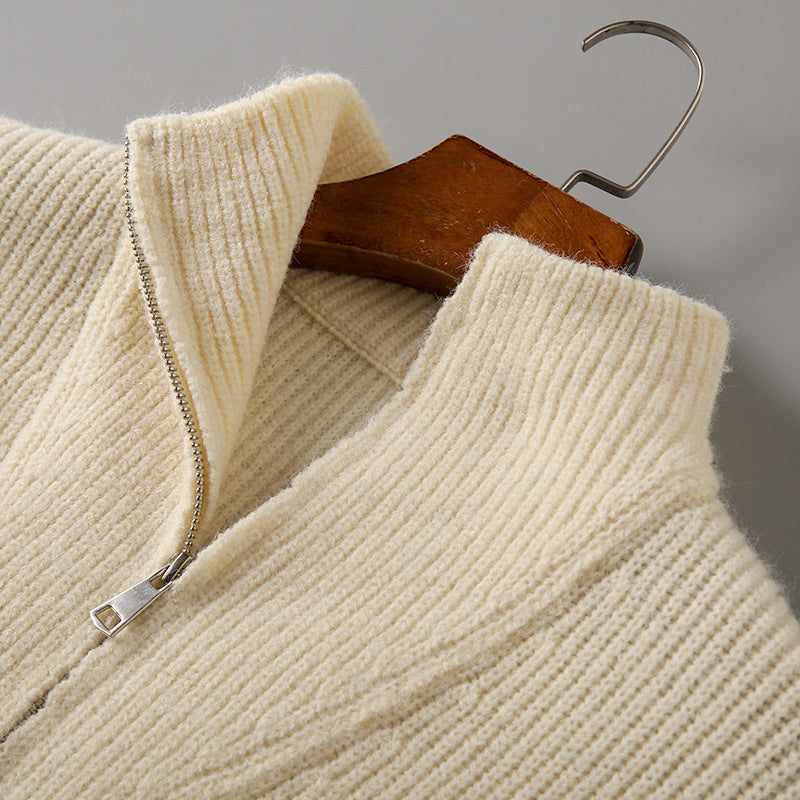 Men's Ribbed Knit Half-Zip Sweater
