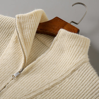 Men's Ribbed Knit Half-Zip Sweater