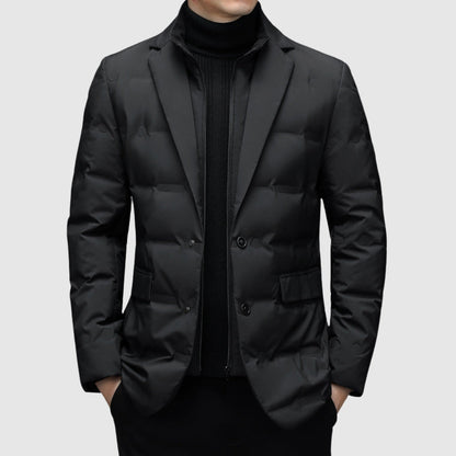Men's Quilted Jacket Button Front Design - Fashinoza