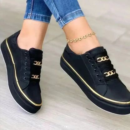 Women's Low- Lace-Up Sneakers Comfortable - 
Fashinoza