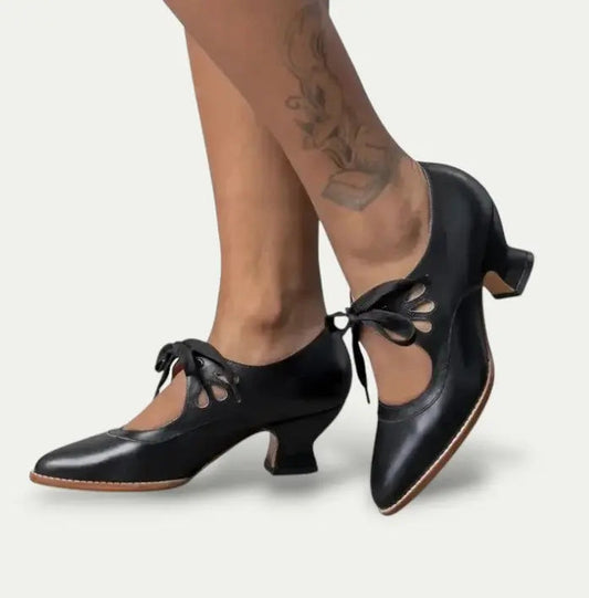 Women's Lace-Up Mary Jane Heels Comfortable - 
Fashinoza