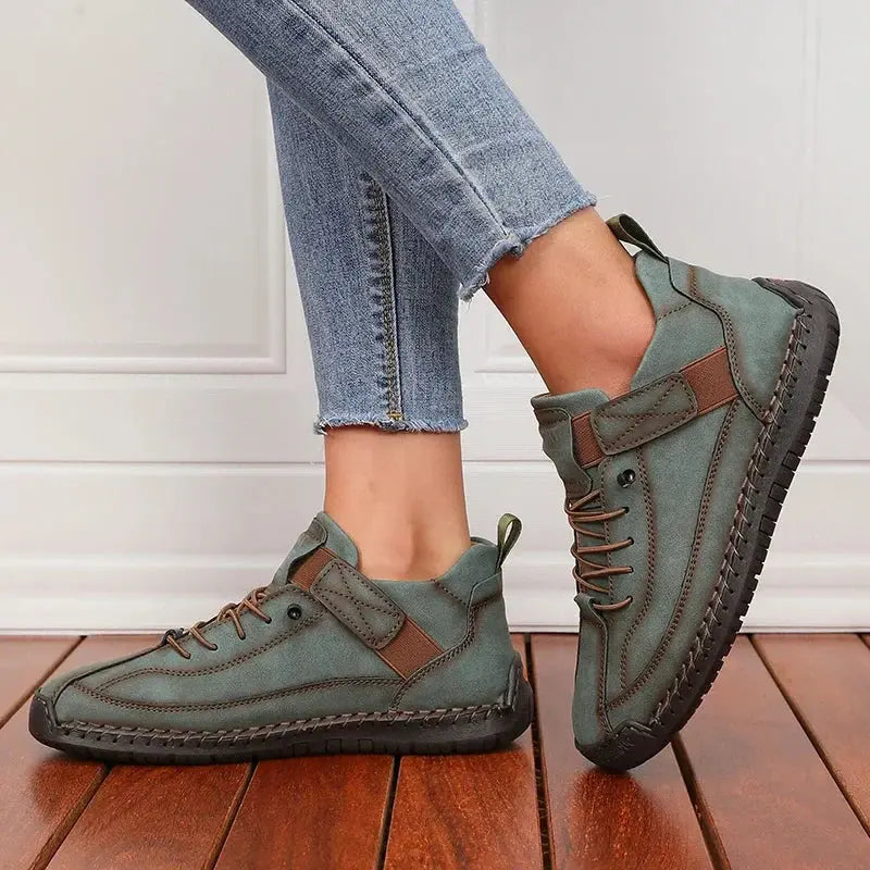 Lace-Up Mid-Calf Boots for Women – Retro Charm & Everyday Comfort