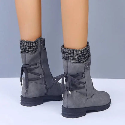 Women's Lace-Up Winter Boots Comfortable - 
Fashinoza