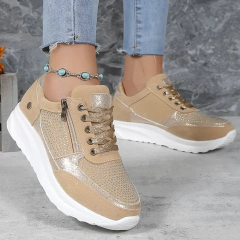 Women's Lace-Up Sneakers Comfortable - 
Fashinoza