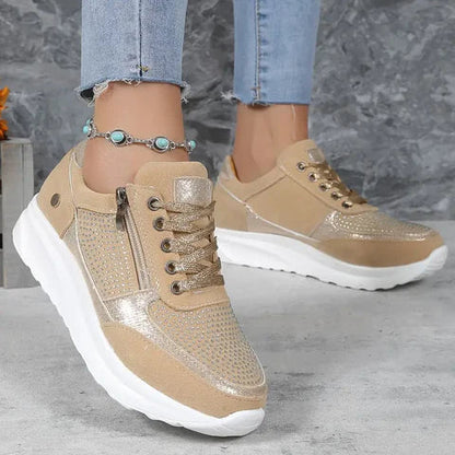 Women's Lace-Up Sneakers Comfortable - 
Fashinoza