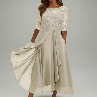 Women's Lace A-Line Midi Dress