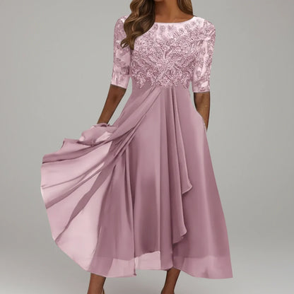 Women's Lace A-Line Midi Dress