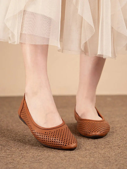 Laser-Cut Ballet Flats for Women – Stylish & Comfortable Slip-On Design