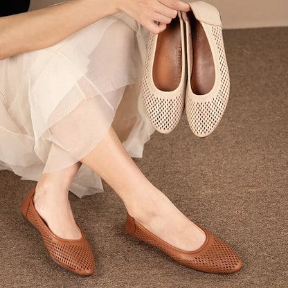 Laser-Cut Ballet Flats for Women – Stylish & Comfortable Slip-On Design