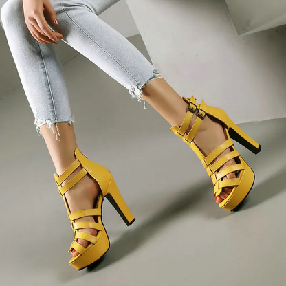 Lynette Women's Leather Wide Fit Flat Sandals