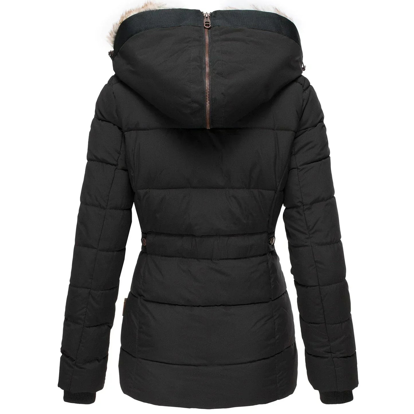 Women’s Puffer Coat with Faux Fur Hood