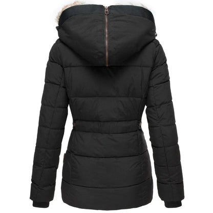 Women’s Puffer Coat with Faux Fur Hood