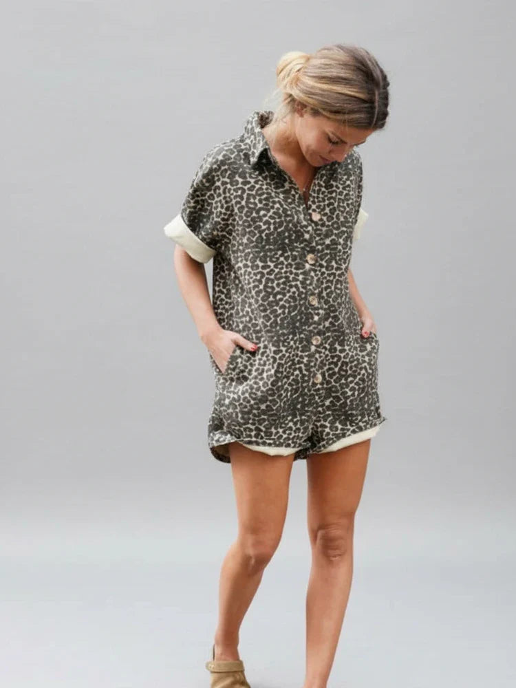 Women's Leopard Romper