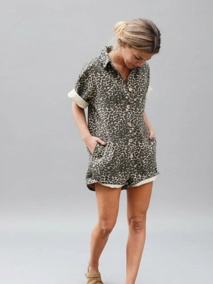 Women's Leopard Romper