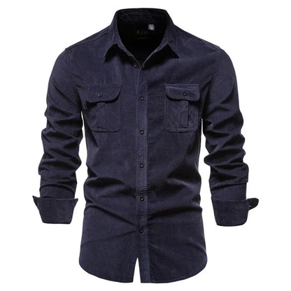 Men's Corduroy Shirt Classic - Fashinoza