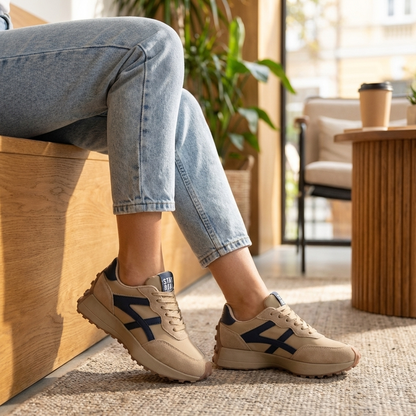 Lace Up Sneakers Chunky Sole Bold Graphic Detail