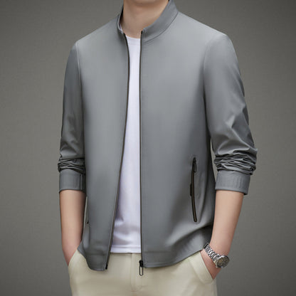 Men's Casual Jacket Rayon Blend Tailored Fit Black