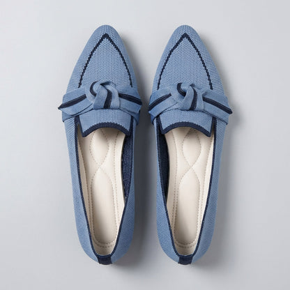 Women's Knitted Slip-On Loafers Pointed Toe