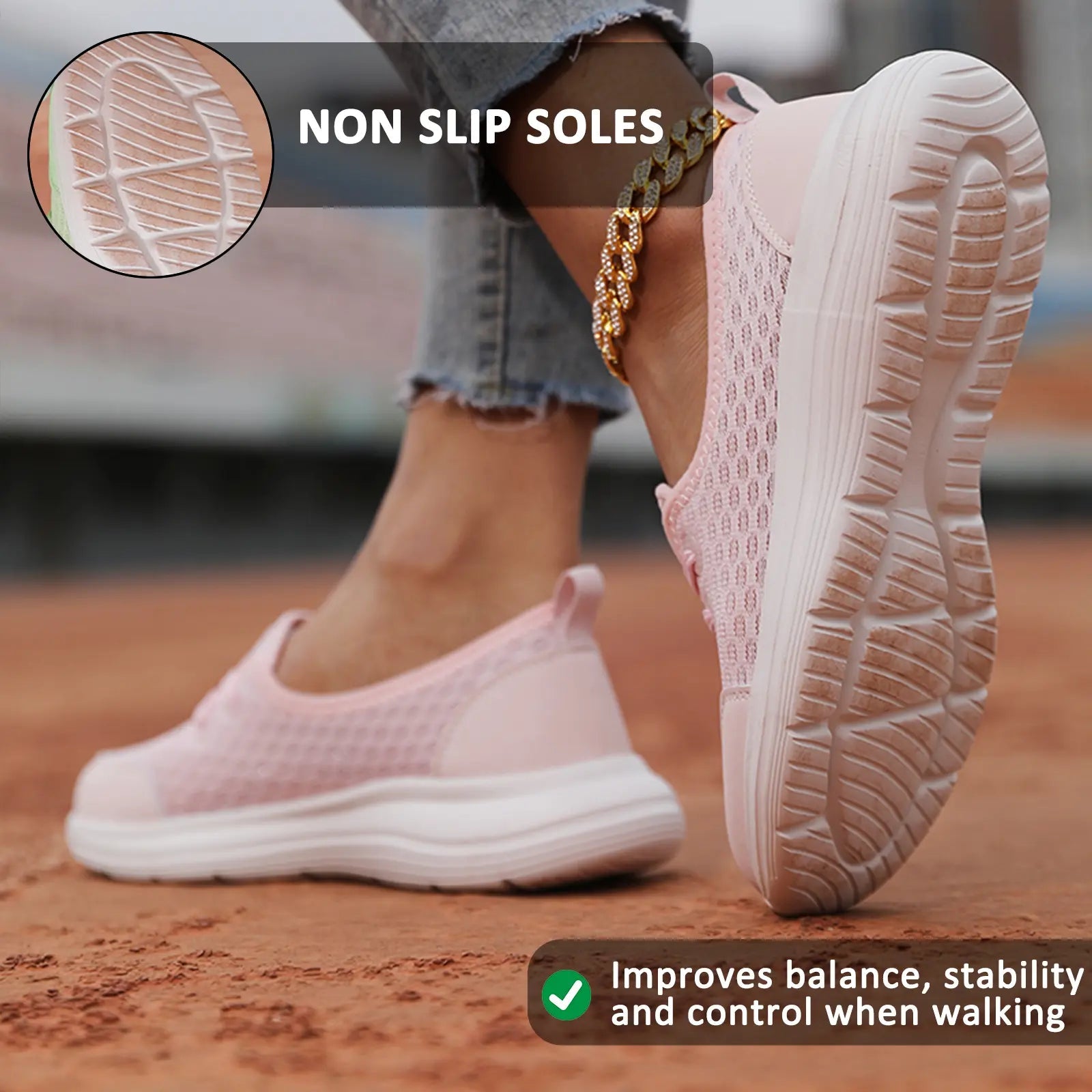 Lightweight Walking Shoes for Women – Comfortable & Versatile Slip-On Design