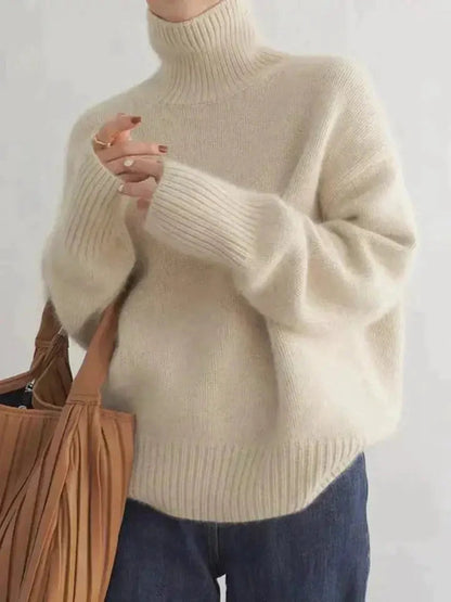 Women's Turtleneck Sweater Extra Comfortable Cozy Design - 
Fashinoza