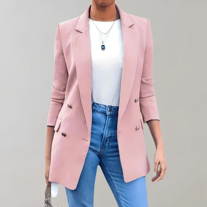 Women's Elegant Wool Blazer - Fashinoza