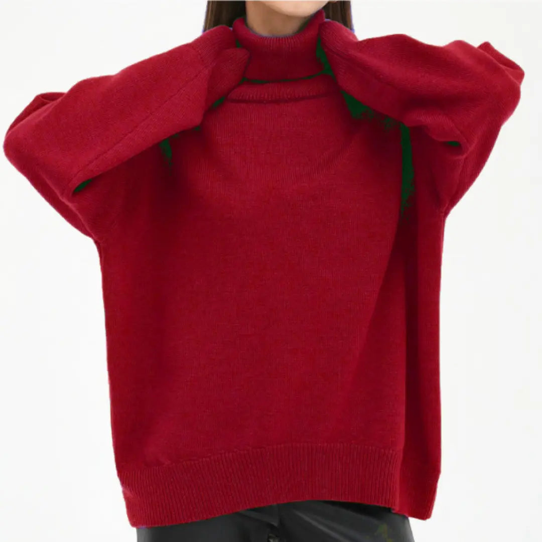 Women's Knitted Turtleneck Sweater Cozy - 
Fashinoza