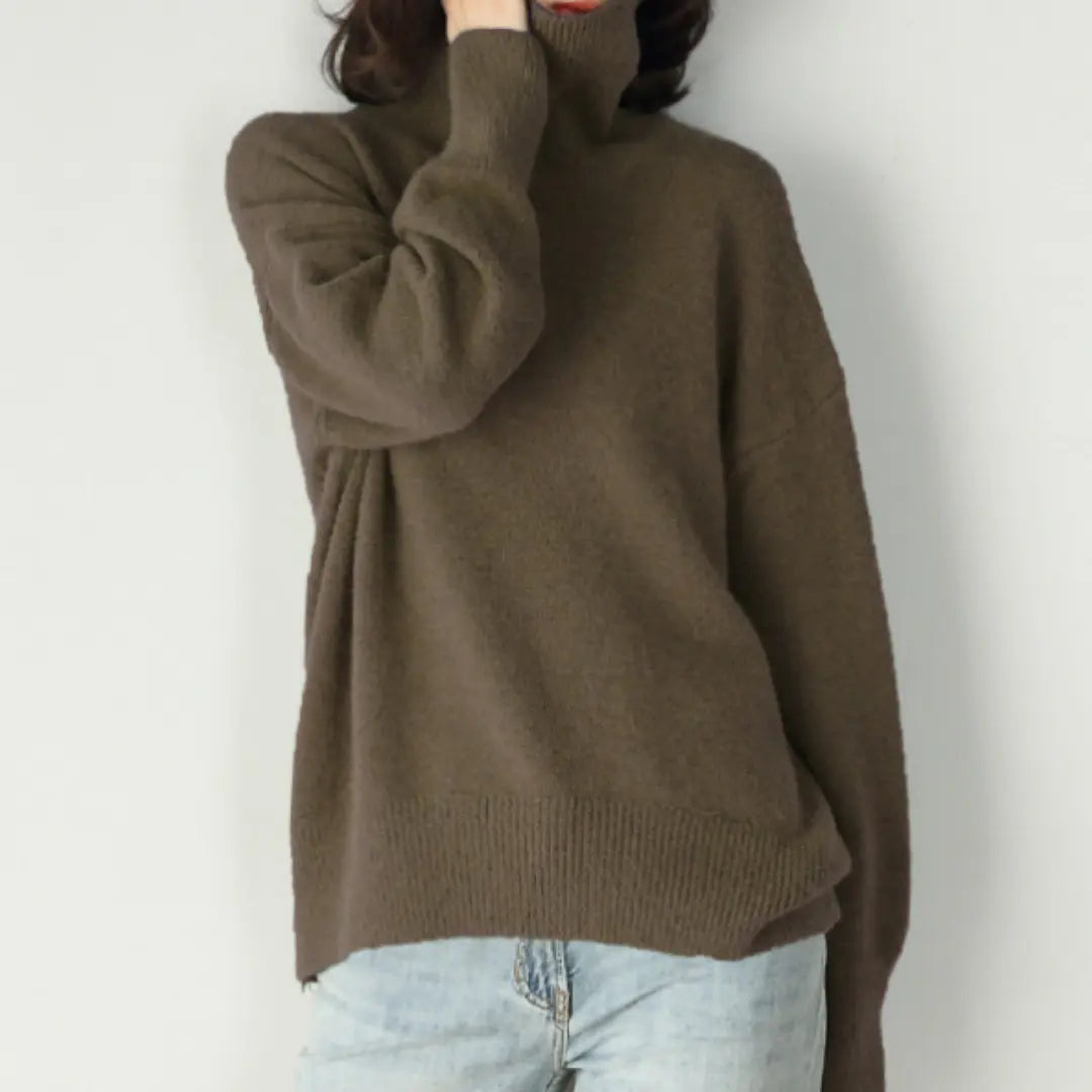 Loose Knitted Turtleneck Sweater for Women – Cozy & Stylish for Fall/Winter 13