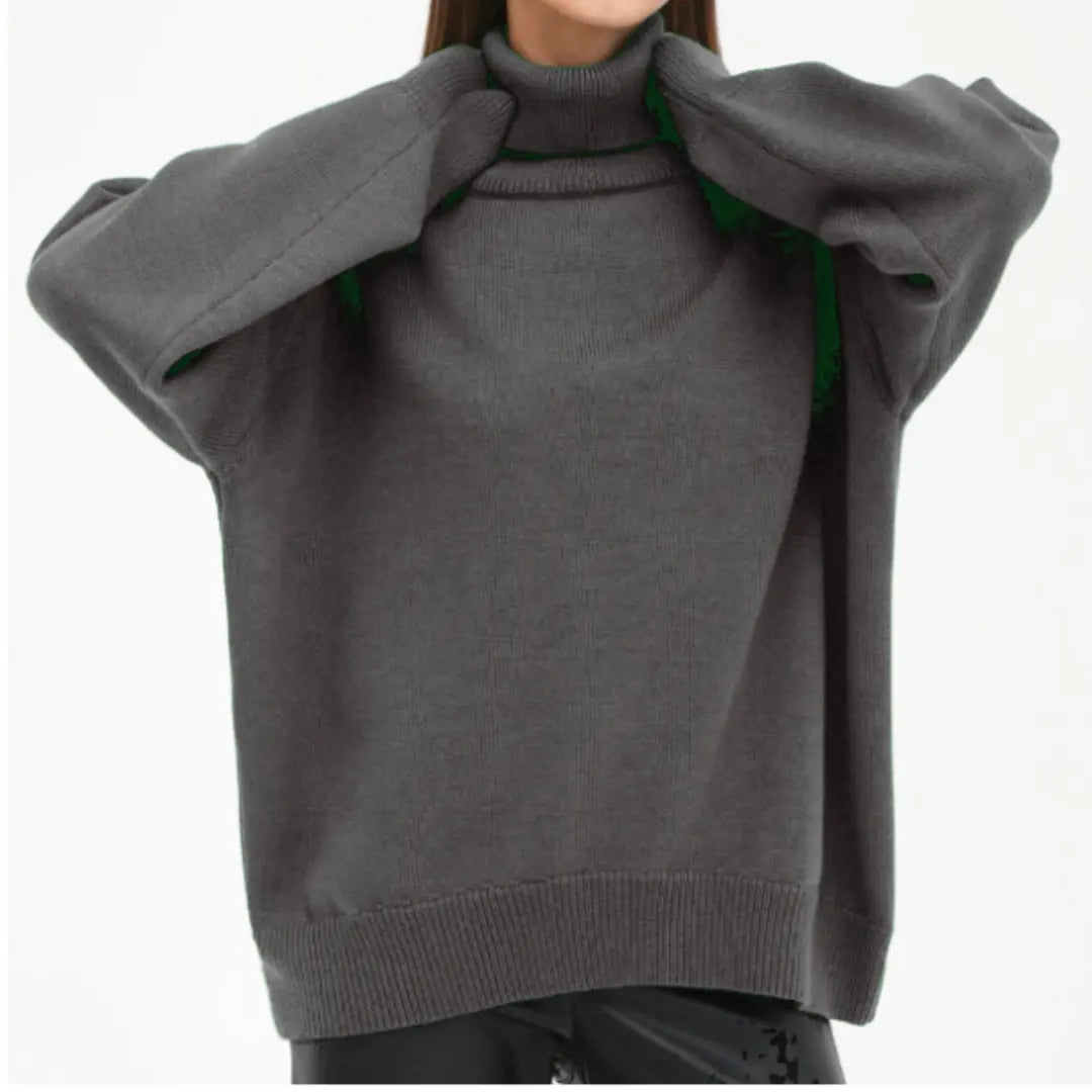 Loose Knitted Turtleneck Sweater for Women – Cozy & Stylish for Fall/Winter 14