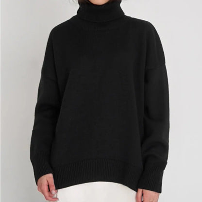 Loose Knitted Turtleneck Sweater for Women – Cozy & Stylish for Fall/Winter 2