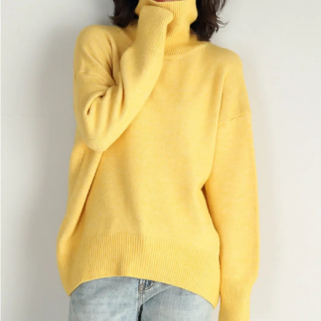 Loose Knitted Turtleneck Sweater for Women – Cozy & Stylish for Fall/Winter 4