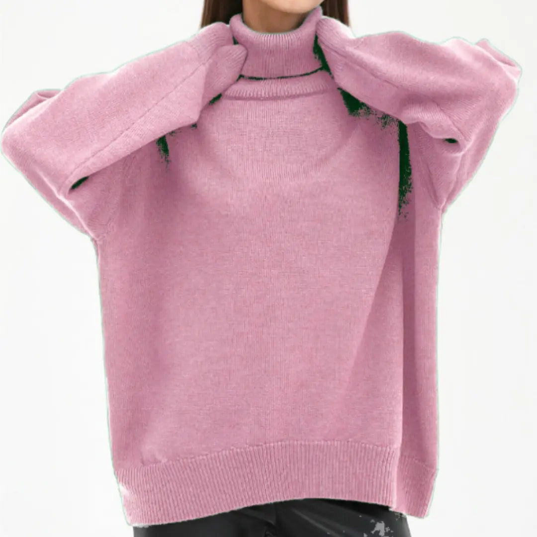 Loose Knitted Turtleneck Sweater for Women – Cozy & Stylish for Fall/Winter 9