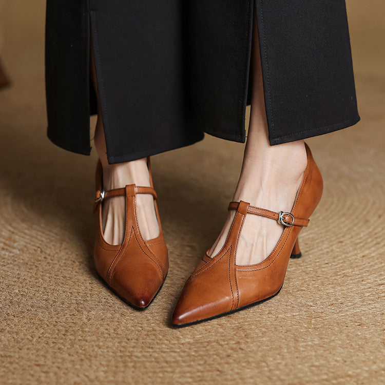 Lorena Genuine Leather Heels Caliboot