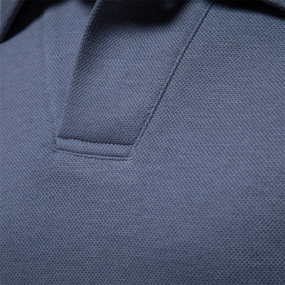 Men's Long Sleeve Polo Shirt Solid Classic Collar