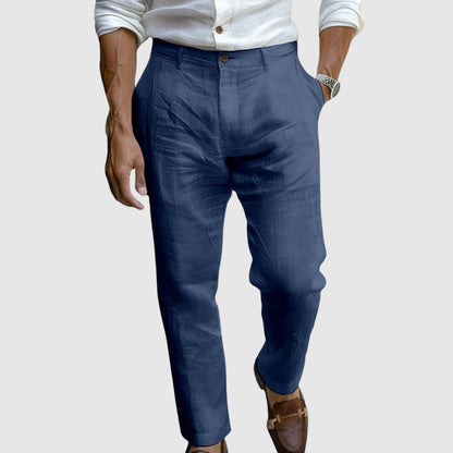 Men's Straight Leg Trousers Button Waist - Fashinoza